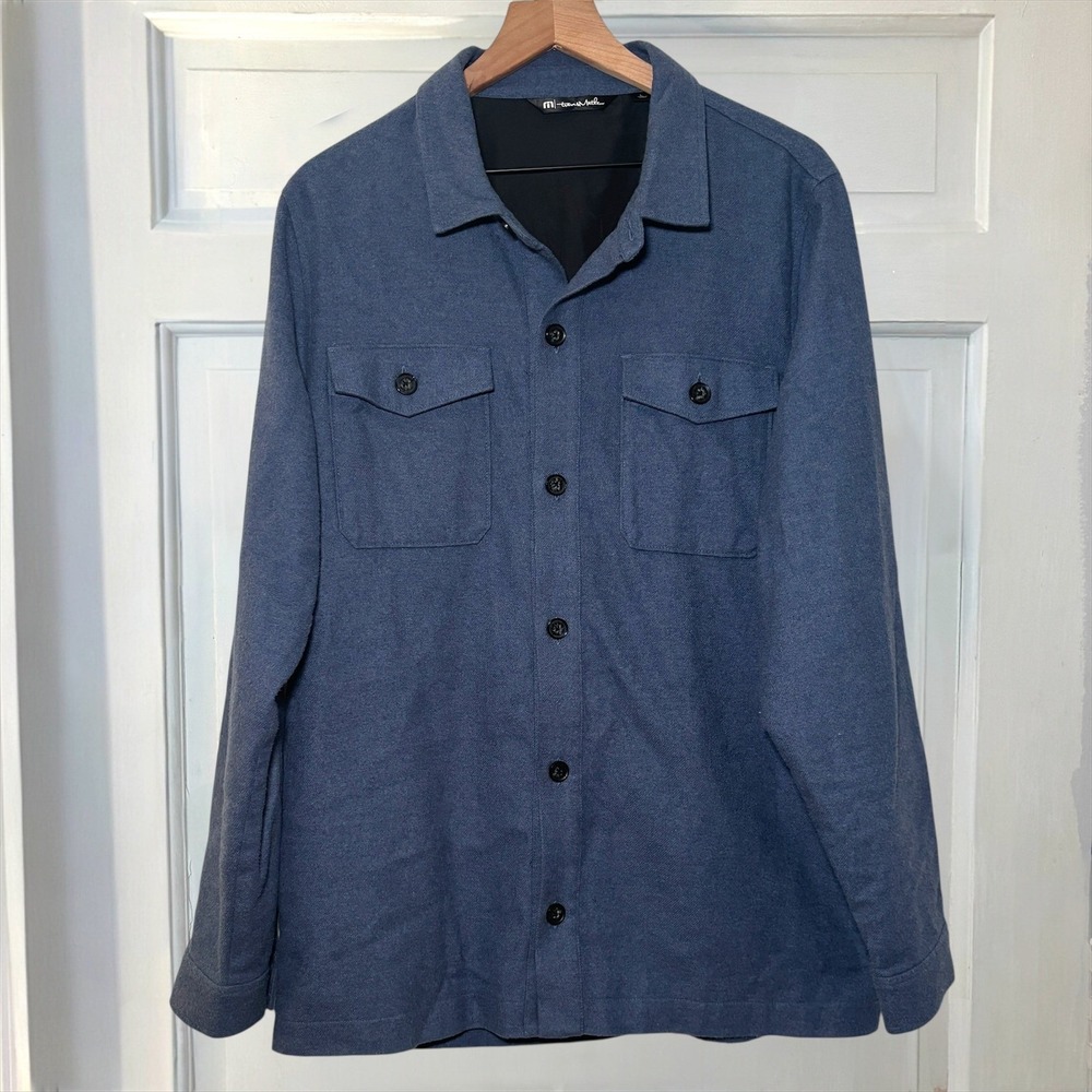 Travis Mathew Matchmaker Jacket Flannel Men's L Golf Button Up Pockets Preppy - Picture 4 of 10